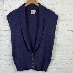 B. BRONSON Vintage Wool Blend Women's Button Purple Vest size medium